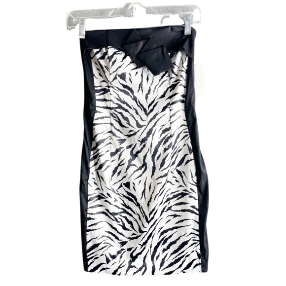 Jessica McClintock women size 2 zebra print zigzag flap cocktail dress. - Picture 1 of 10